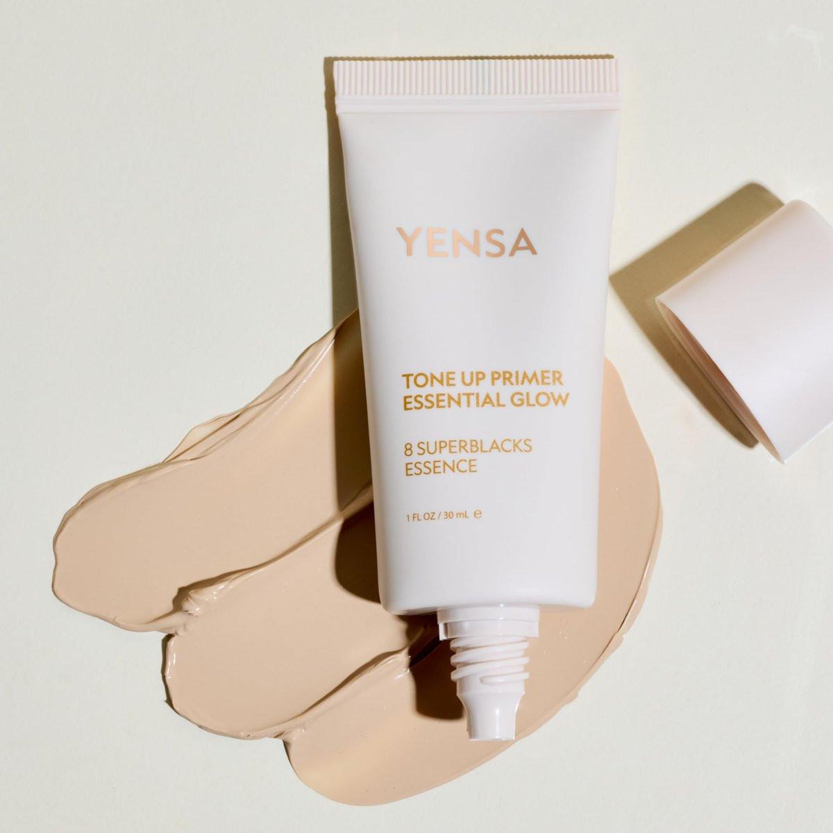 YENSA Tone Up Essential Glow Primer – Aufhellender & verschönernder Make-up Primer mit Superfood-Inhaltsstoffen, minimiert Poren, satinierter Schimmer, 30 ml
