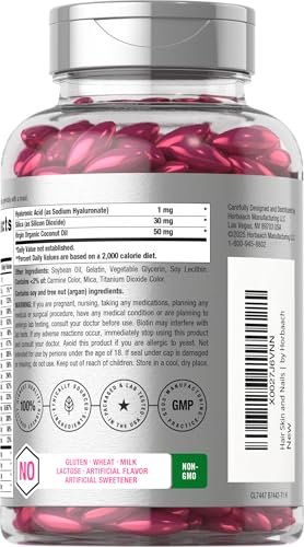 Horbäach Haar, Haut und Nägel Vitamine | 300 Softgels | mit Biotin und Kollagen | Angereichert mit Arganöl und Kokosöl | Nicht-GMO, glutenfrei
