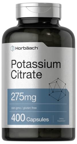 Horbäach Kaliumcitrat 275 mg | 400 Kapseln | Non-GMO, Glutenfrei