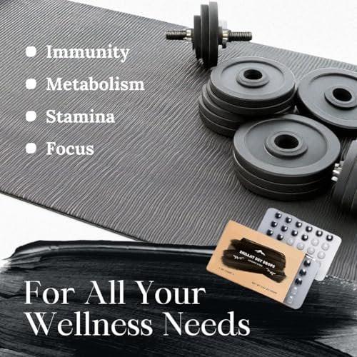Reines Himalaya Shilajit | 100% reines natürliches Shilajit Grade A Max Potency 85+ Spurenelemente & Fulvinsäure | 3rd Party US Labor getestet | Trockene Tropfen | 12g (60 Stück)