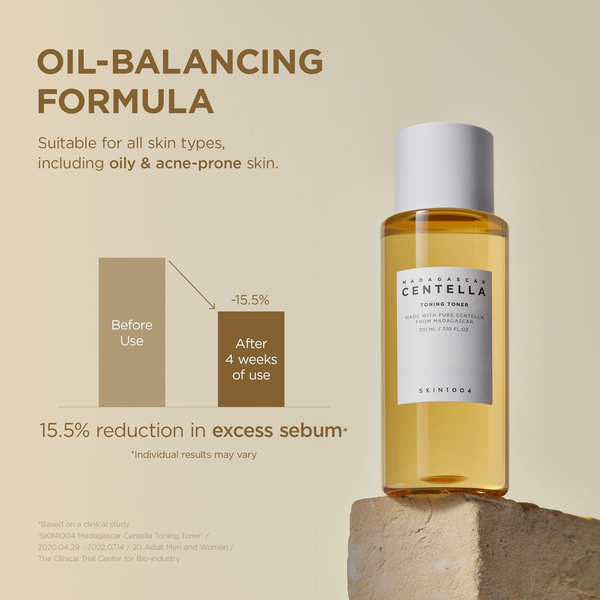 SKIN1004 Centella Toning Toner 400 ml – Feuchtigkeitsspendender Gesichtstoner mit Madagaskar Centella Asiatica & Hyaluronsäure, PHA Peeling, Koreanische Hautpflege