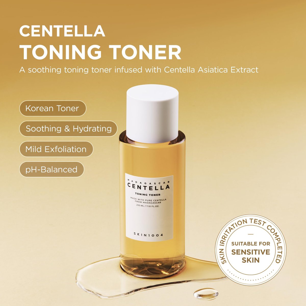 SKIN1004 Centella Toning Toner 400 ml – Feuchtigkeitsspendender Gesichtstoner mit Madagaskar Centella Asiatica & Hyaluronsäure, PHA Peeling, Koreanische Hautpflege