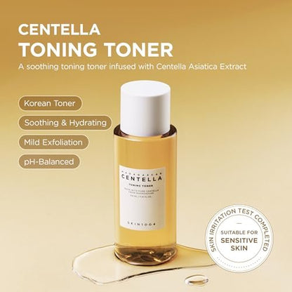 SKIN1004 Centella Toning Toner 400 ml – Feuchtigkeitsspendender Gesichtstoner mit Madagaskar Centella Asiatica & Hyaluronsäure, PHA Peeling, Koreanische Hautpflege