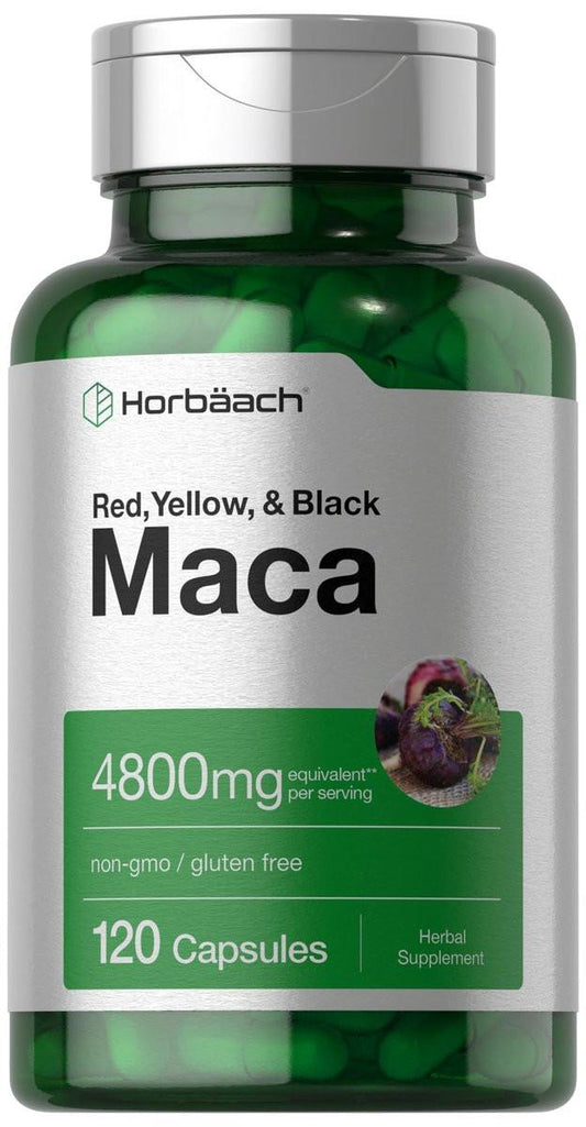 Horbäach Maca-Wurzel Kapseln für Männer und Frauen | 120 Kapseln | Hochwirksamer Extrakt | Nicht-GVO und glutenfreie Formel