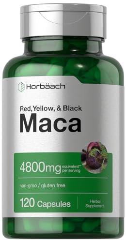Horbäach Maca-Wurzel Kapseln für Männer und Frauen | 120 Kapseln | Hochwirksamer Extrakt | Nicht-GVO und glutenfreie Formel
