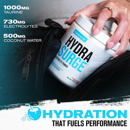 Jacked Factory HYDRASURGE Elektrolytpulver – Hydrationspräparat mit Mineralien, Himalaya-Salz, Kokoswasser – Keto-freundlich, zuckerfrei, natürlich gesüßt – 60 Portionen, Orange Mango