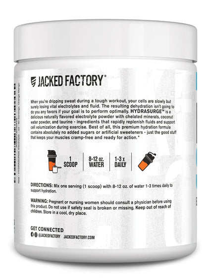 Jacked Factory HYDRASURGE Elektrolytpulver – Hydrationspräparat mit Mineralien, Himalaya-Salz, Kokoswasser – Keto-freundlich, zuckerfrei, natürlich gesüßt – 60 Portionen, Orange Mango