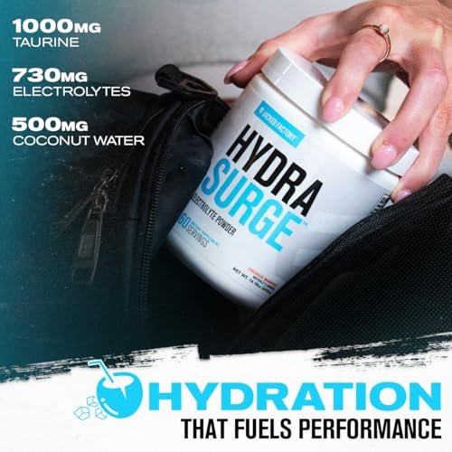 Jacked Factory HYDRASURGE Elektrolytpulver – Hydrationspräparat mit Mineralien, Himalaya-Salz, Kokoswasser – Keto-freundlich, zuckerfrei, natürlich gesüßt – 60 Portionen, Orange Mango