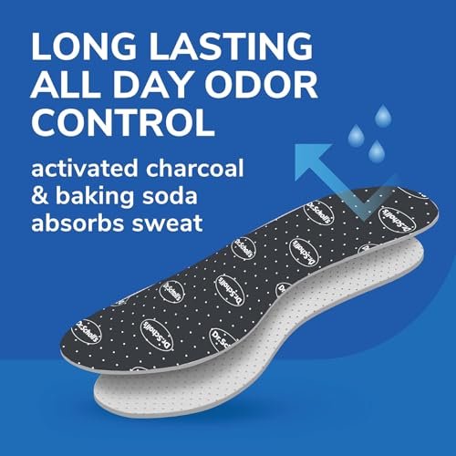 Dr. Scholl's® Stay Odor-Free & Dry Comfort Einlegesohlen mit Odor-X®, Unisex, 1 Paar, Zuschneidbar für Herrenschuhgrößen (7-13) und Damenschuhgrößen (5-10)