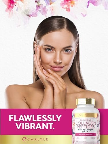 Carlyle Kollagenpeptide mit Vitamin C | 6000 mg | 120 Kapseln | Grass-fed Typ II & III | Schönheitsformel | Nicht-GVO, glutenfrei