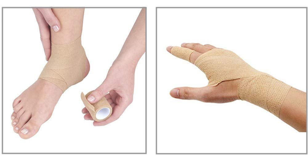 12er-Pack 2" x 5 Yards Selbstklebende Elastische Bandage – Hautfarben, First Aid & Sport