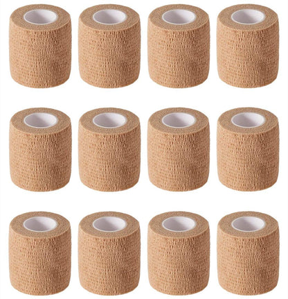12er-Pack 2" x 5 Yards Selbstklebende Elastische Bandage – Hautfarben, First Aid & Sport
