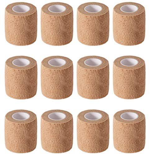 12er-Pack 2" x 5 Yards Selbstklebende Elastische Bandage – Hautfarben, First Aid & Sport