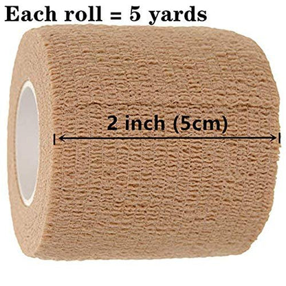 12er-Pack 2" x 5 Yards Selbstklebende elastische Bandage, dehnbares selbsthaftendes Tape für Erste Hilfe, Sport, Handgelenk, Knöchel (12 Farben)
