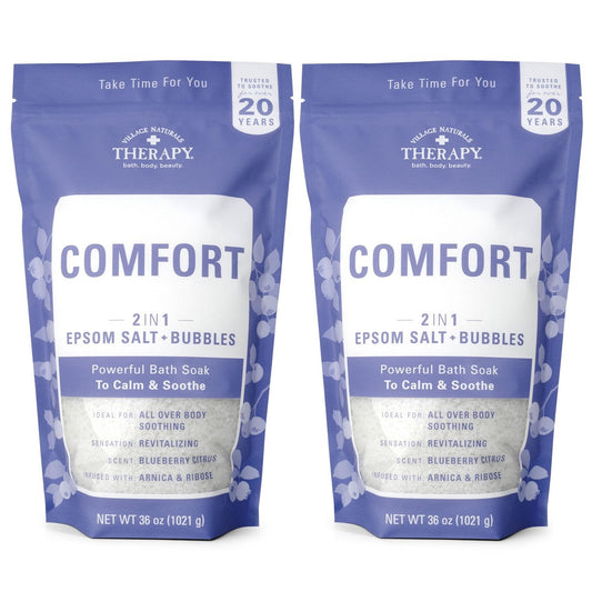 Village Naturals Therapy Comfort Schaumbad, Blaubeer-Zitrus-Duft, 36 Unzen, 2er-Pack