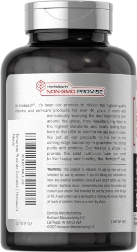 Horbaach Prostatakomplex für Männer | 200 Kapseln | Fortschrittliche Formel mit Sägepalme, Pygeum, Brennnessel | Non-GMO & Glutenfrei