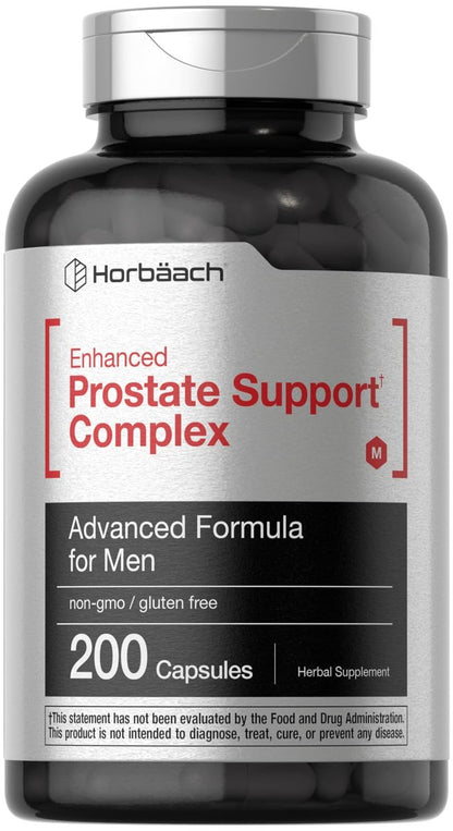 Horbaach Prostatakomplex für Männer | 200 Kapseln | Fortschrittliche Formel mit Sägepalme, Pygeum, Brennnessel | Non-GMO & Glutenfrei