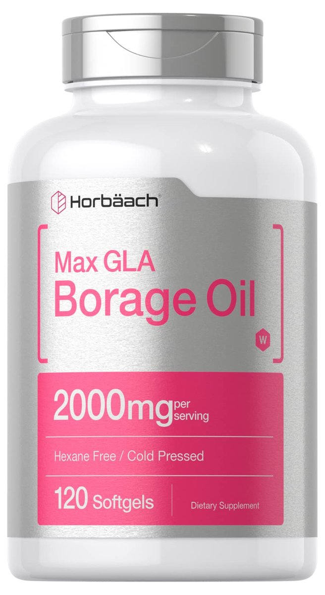 Horbäach Borretschöl Kapseln 2000 mg | 120 Softgels | 320 mg GLA | Kaltgepresstes Samenöl Nahrungsergänzungsmittel