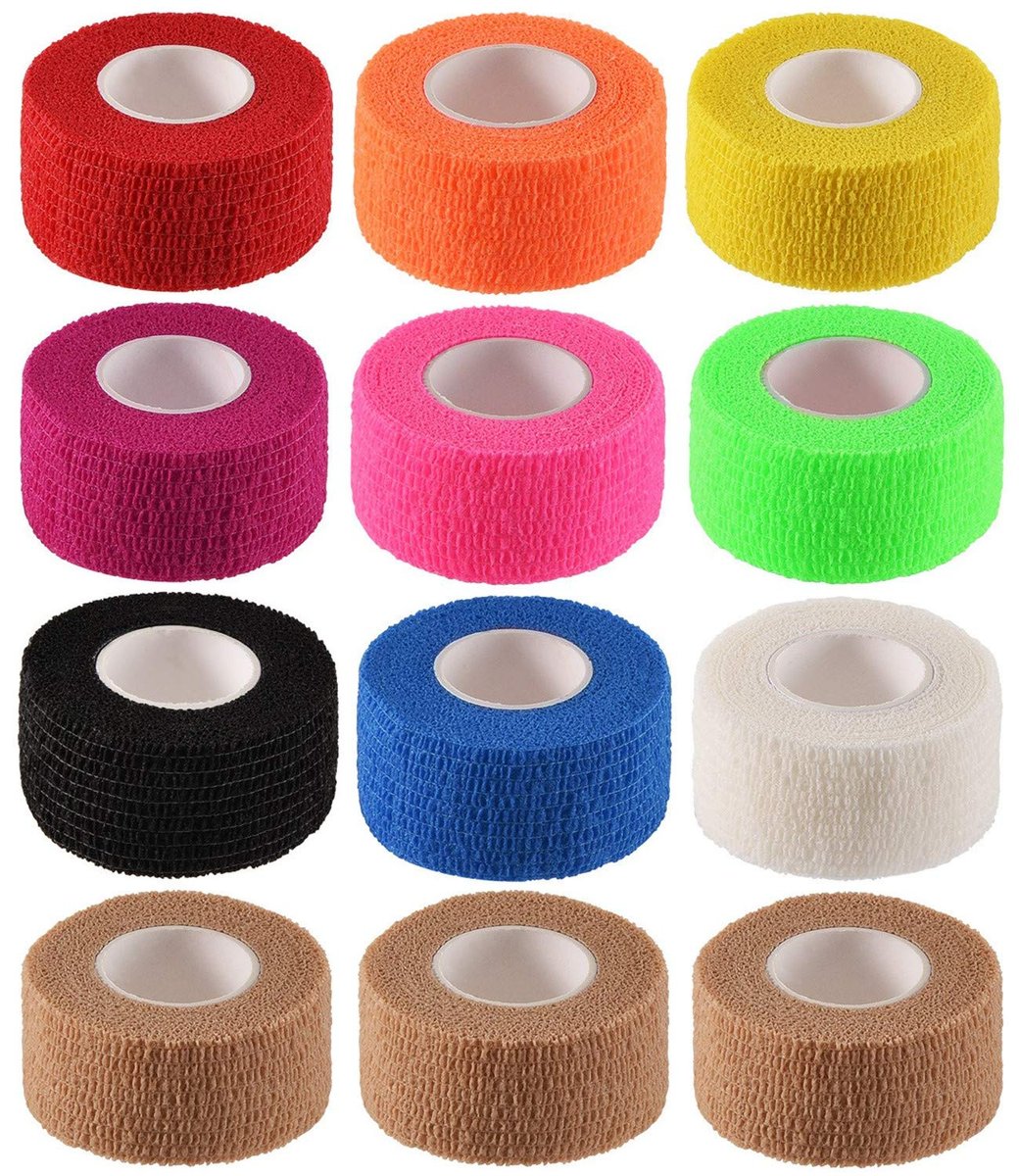 12er-Pack 1" x 5 Yards Selbstklebende Elastische Bandage – Dehnbares Sporttape für Handgelenk, Knöchel & Erste Hilfe (10 Farben)