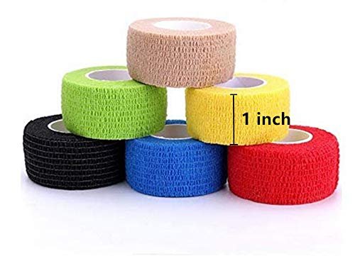 12er-Pack 1" x 5 Yards Selbstklebende Elastische Bandage – Dehnbares Sporttape für Handgelenk, Knöchel & Erste Hilfe (10 Farben)
