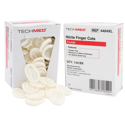 Dukal TEC 4404XL Tech-Med Nitril-Fingerling, X-Large, 0,08 mm Stärke (Pack mit 144 Stück)