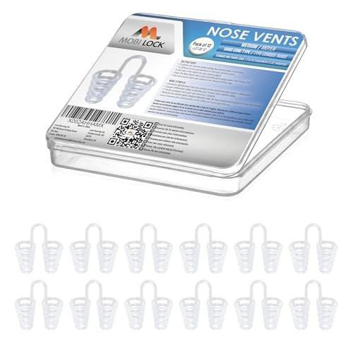 Mobi Lock Nase Vent Sinus Erleichterung Dilator (12er-Pack, mittlere Größe) – Harte Konus-Vents – Einfache Lösung für nächtliche Schnarcher – Wiederverwendbares Anti-Schnarch-Gerät für erholsamen Schlaf