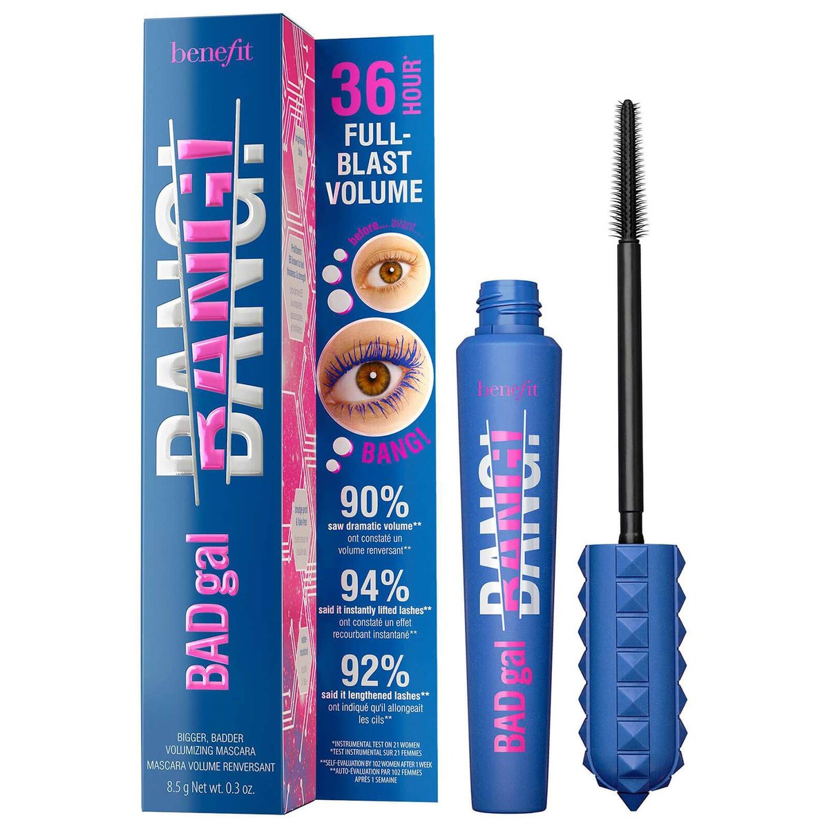 Benefit Cosmetics BADgal BANG! Volumizing Mascara Brightening Blue – 0,30 oz / 8,5 g
