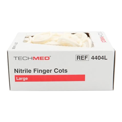 Dukal TEC 4404L Tech-Med Nitril-Fingerling, Größe Large, 0,08 mm Dicke (144 Stück)