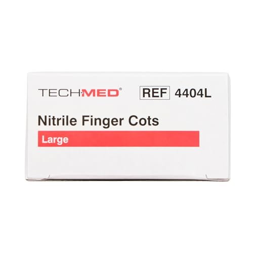 Dukal TEC 4404L Tech-Med Nitril-Fingerling, Größe Large, 0,08 mm Dicke (144 Stück)