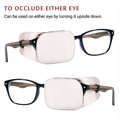 Astropic Seiden-Augenklappe für Erwachsene und Kinder – Brille zum Abdecken eines Auges (Medium, Cremig Beige)