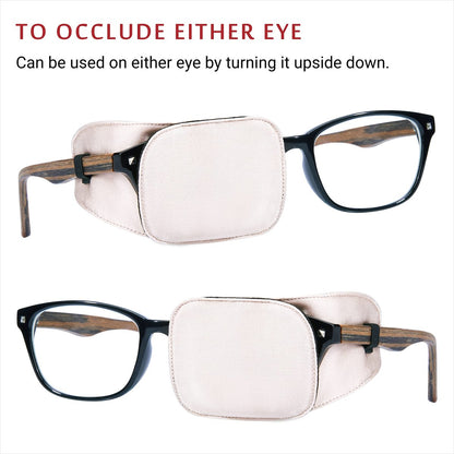 Astropic Seiden-Augenklappe für Erwachsene und Kinder – Brille zum Abdecken eines Auges (Medium, Cremig Beige)