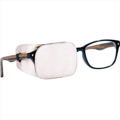 Astropic Seiden-Augenklappe für Erwachsene und Kinder – Brille zum Abdecken eines Auges (Medium, Cremig Beige)