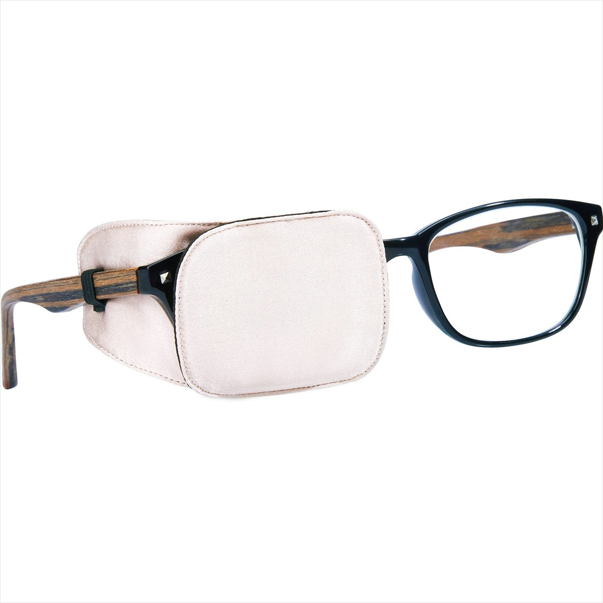 Astropic Seiden-Augenklappe für Erwachsene und Kinder – Brille zum Abdecken eines Auges (Medium, Cremig Beige)