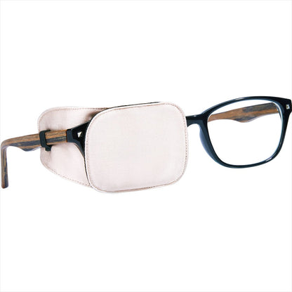 Astropic Seiden-Augenklappe für Erwachsene und Kinder – Brille zum Abdecken eines Auges (Medium, Cremig Beige)