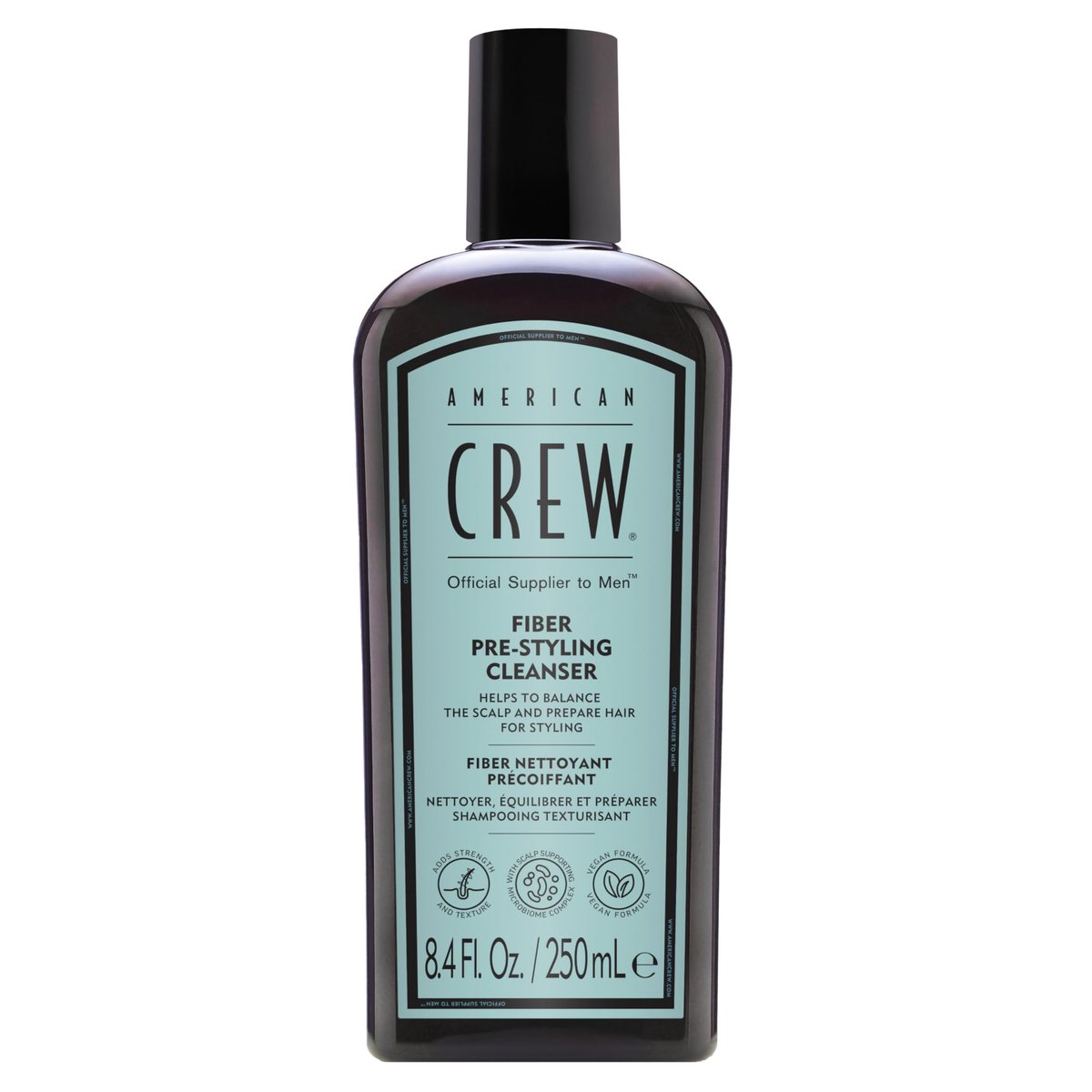 AMERICAN CREW Pre-Styler Fiber Shampoo für geschädigtes & feines Haar, stärkendes Shampoo, verleiht Fülle & Glanz, vegan, 250 ml