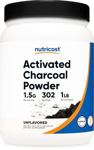Nutricost Aktivkohlepulver 1lb – Lebensmittelqualität, für Zahnpasta, Gesichtsmasken, Geruchskontrolle, vegetarisch, glutenfrei, nicht genetisch verändert