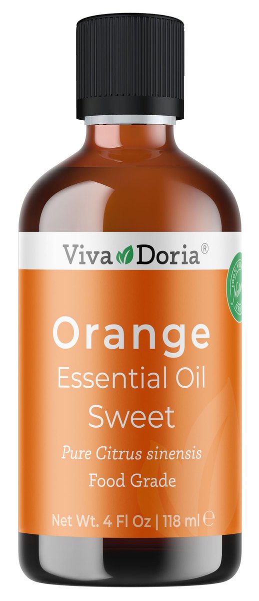 Viva Doria Orangenöl, 100% rein, natürlich, süßes Orangenöl, unverdünnt, für Aromatherapie | Lebensmittelecht, 118 ml (4 Fl Oz)