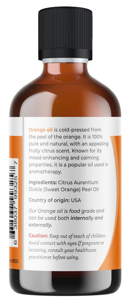 Viva Doria Orangenöl, 100% rein, natürlich, süßes Orangenöl, unverdünnt, für Aromatherapie | Lebensmittelecht, 118 ml (4 Fl Oz)