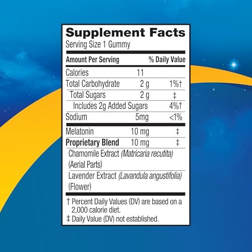 MidNite Deep Sleep Extra Strength – 10 mg Melatonin Gummis für Erwachsene, nicht gewöhnungsbildend, pflanzliches Nahrungsergänzungsmittel, glutenfrei, laktosefrei, vegetarisch, 36 Stück