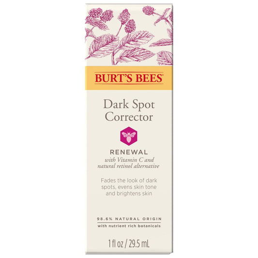 Burt's Bees Renewal Dark Spot Corrector mit natürlichem Retinol-Alternativ und Vitamin C – Reduziert das Erscheinungsbild von dunklen Flecken und ungleichmäßigem Hautton, 98,6 % natürliche Hautpflege, 29,6 ml Flasche