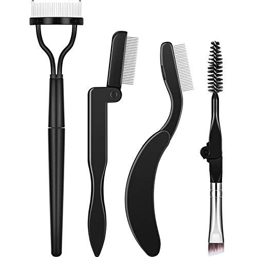 Boao 4-teiliger Augenbrauenkamm und Wimpernkamm Set - Faltbarer Wimpernseparator und Bürste für Make-up-Werkzeuge