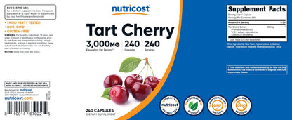 Nutricost Sauerkirsch-Extrakt 240 Kapseln – 240 Portionen pro Flasche – Glutenfrei, Nicht-GMO