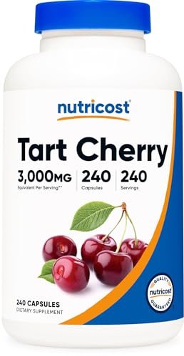 Nutricost Sauerkirsch-Extrakt 240 Kapseln – 240 Portionen pro Flasche – Glutenfrei, Nicht-GMO