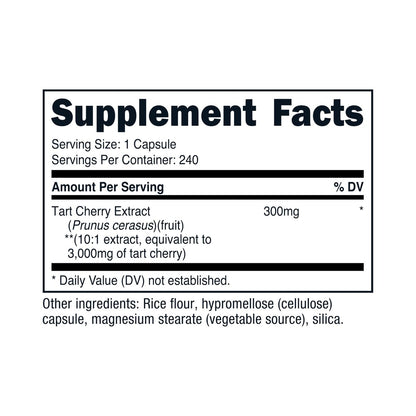 Nutricost Sauerkirsch-Extrakt 240 Kapseln – 240 Portionen pro Flasche – Glutenfrei, Nicht-GMO