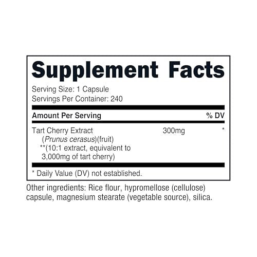 Nutricost Sauerkirsch-Extrakt 240 Kapseln – 240 Portionen pro Flasche – Glutenfrei, Nicht-GMO