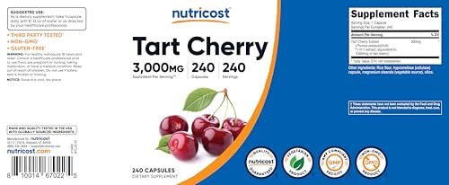 Nutricost Sauerkirsch-Extrakt 240 Kapseln – 240 Portionen pro Flasche – Glutenfrei, Nicht-GMO