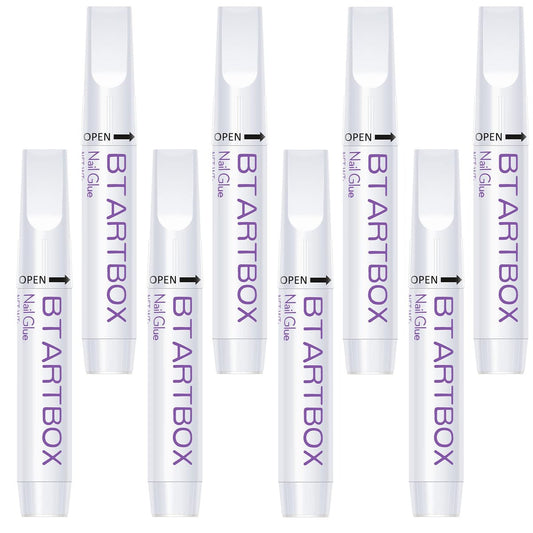 BTArtbox Nagelkleber für Acrylnägel und Press-On-Nägel – 8er-Pack, 0,07 oz, superstarker Halt