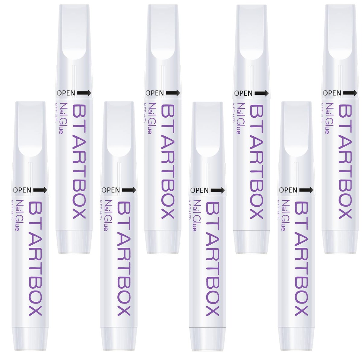 BTArtbox Nagelkleber für Acrylnägel und Press-On-Nägel – 8er-Pack, 0,07 oz, superstarker Halt