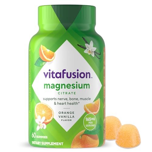 Vitafusion Magnesium Gummis – Nahrungsergänzung für innere Ruhe, tropischer Zitrusgeschmack, 60 Gummis
