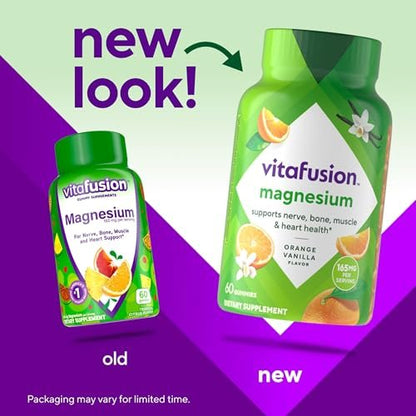 Vitafusion Magnesium Gummis – Nahrungsergänzung für innere Ruhe, tropischer Zitrusgeschmack, 60 Gummis